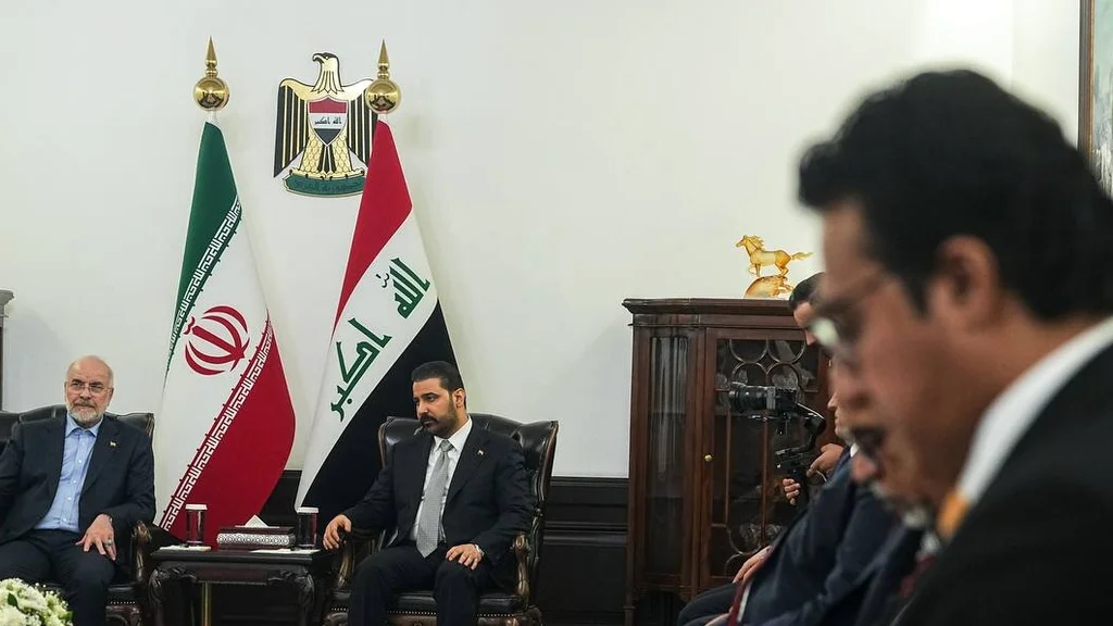 ایران کے اسپیکر پارلیمنٹ کا بغداد میں عراقی وزیراعظم سے ملاقات